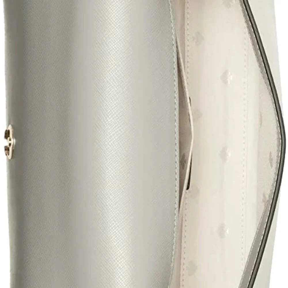 NWT Kate Spade Carson Leather Colorblock Crossbody Satchel Gray White Black MINT - Picture 11 of 15